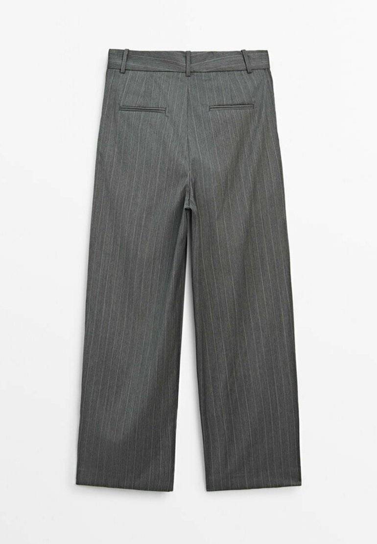 Massimo Dutti Massimo Dutti STRAIGHT-LEG STRIPE - Trousers - dark grey Preisnachlass