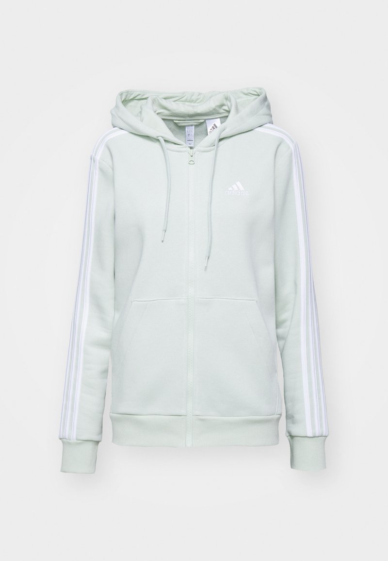 adidas Sportswear adidas Sportswear ESSENTIALS 3 STRIPES FULL ZIP HOODIE - Zip-up sweatshirt - linen green Bestseller