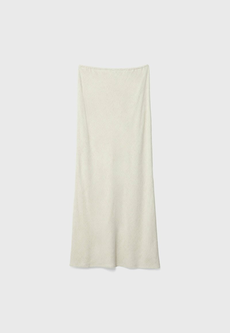 Stradivarius Stradivarius DRAWSTRING MIDI - Maxi skirt - stone Tiefpreis