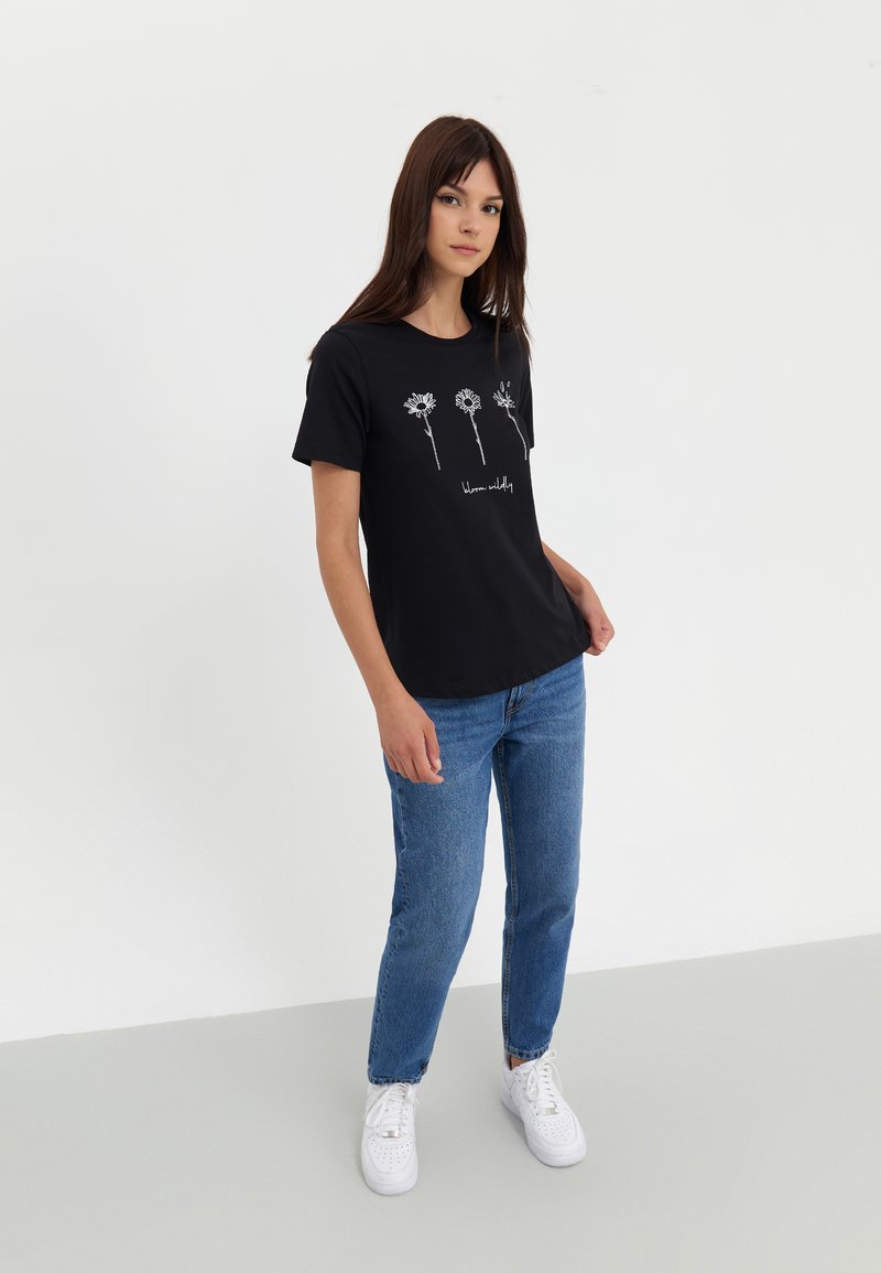 Even&Odd Even&Odd Print T-shirt - black Letzte 3 Tage