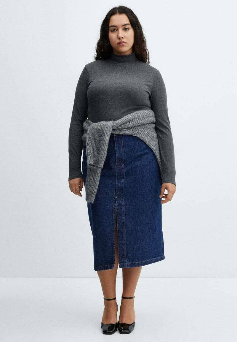 Mango Mango SOLEIL - Pencil skirt - blu scuro Bis zu 60% Rabatt