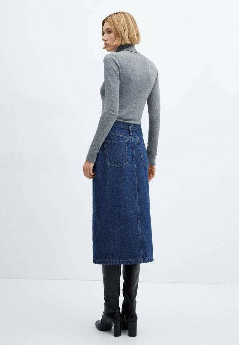 Mango Mango SOLEIL - Pencil skirt - blu scuro Bis zu 60% Rabatt