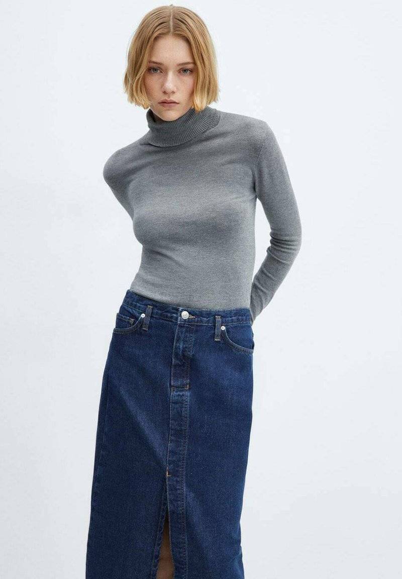 Mango Mango SOLEIL - Pencil skirt - blu scuro Bis zu 60% Rabatt