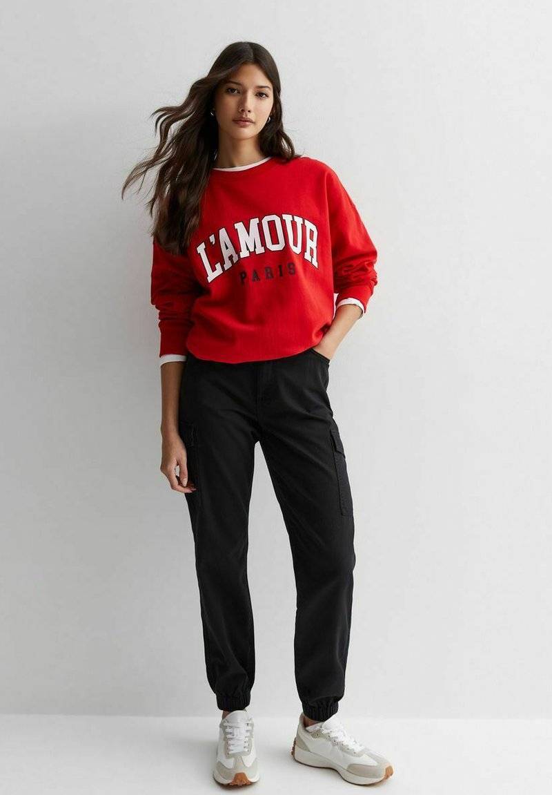 New Look New Look Cuffed Cargo - Chinos - black 50% Rabatt für begrenzte Zeit