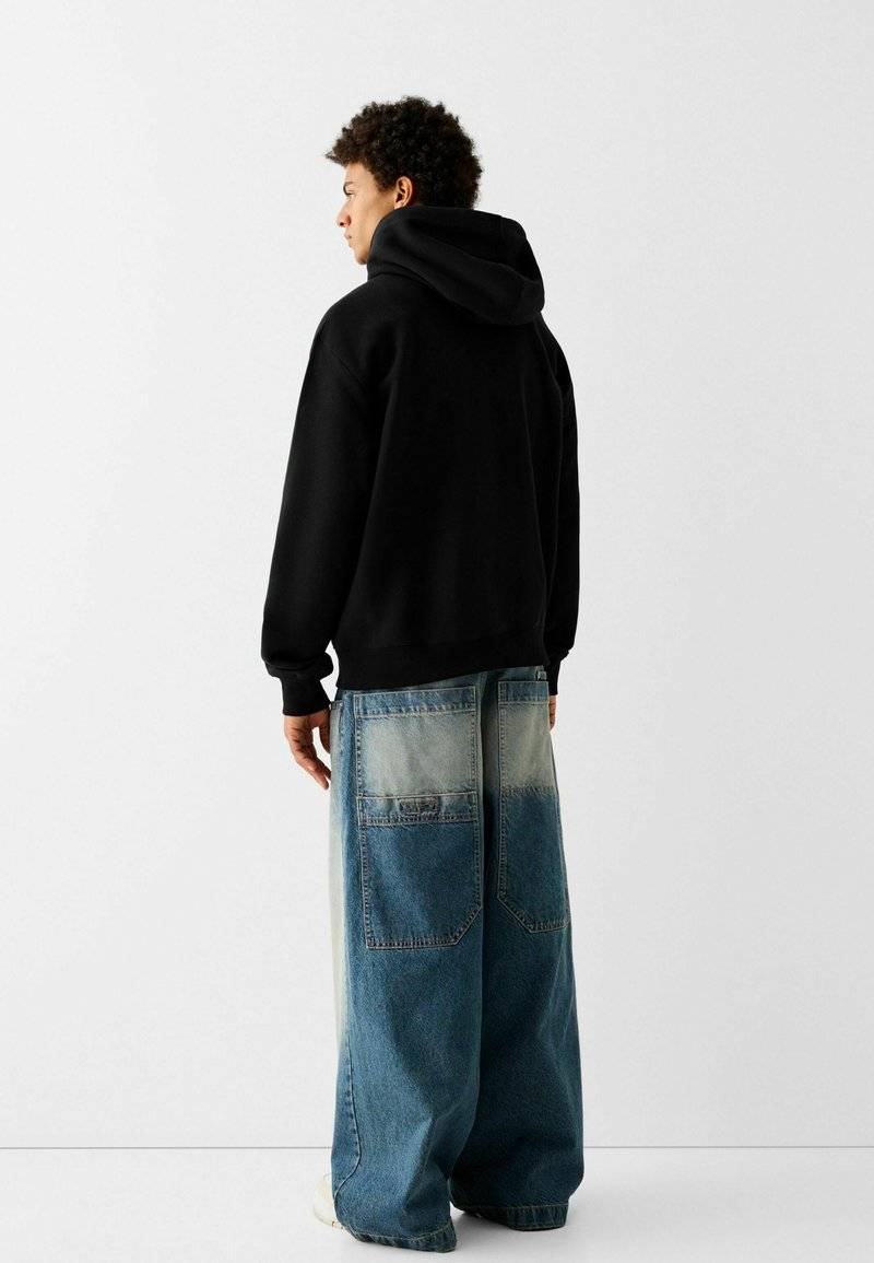 Bershka Bershka Hoodie - black denim JETZT KAUFEN