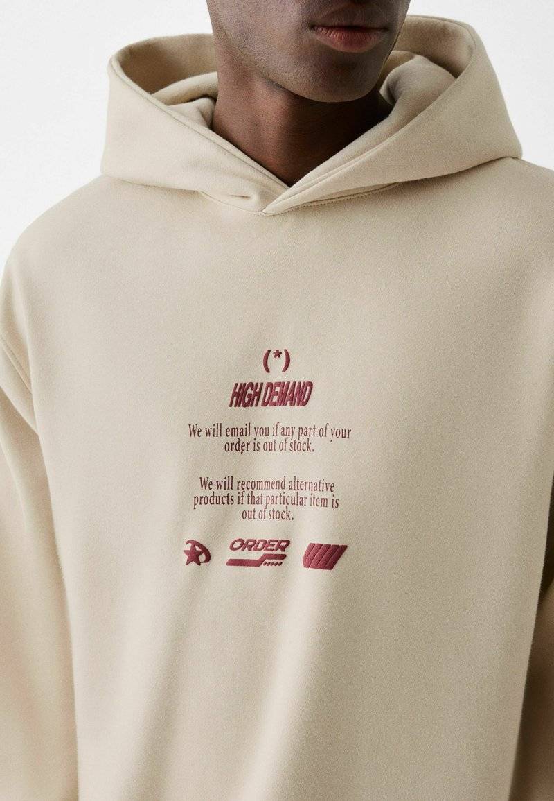 Bershka Bershka PRINTED - HOODIE - Hoodie - beige Zeitbegrenzte Promotion
