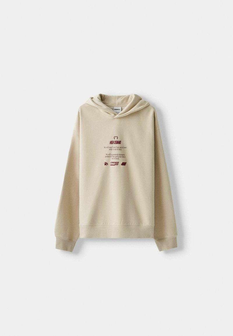 Bershka Bershka PRINTED - HOODIE - Hoodie - beige Zeitbegrenzte Promotion