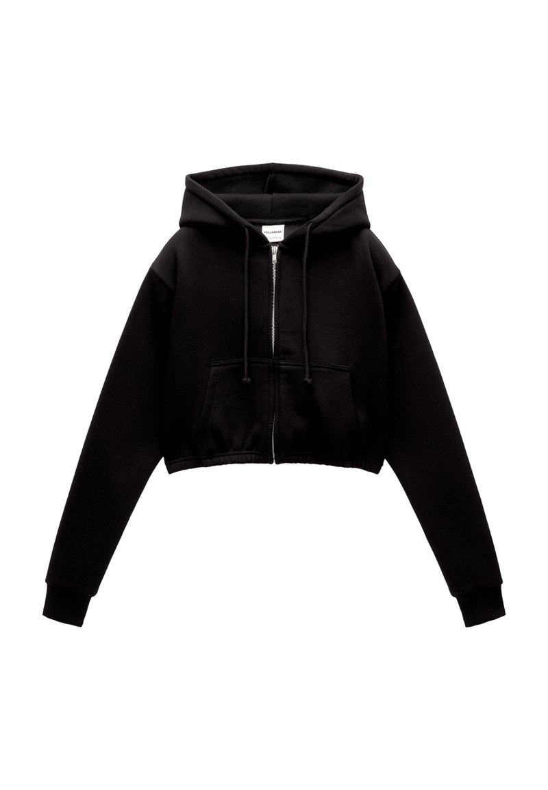 PULL&BEAR PULL&BEAR CROPPED - Zip-up sweatshirt - black Bis zu 50% Rabatt