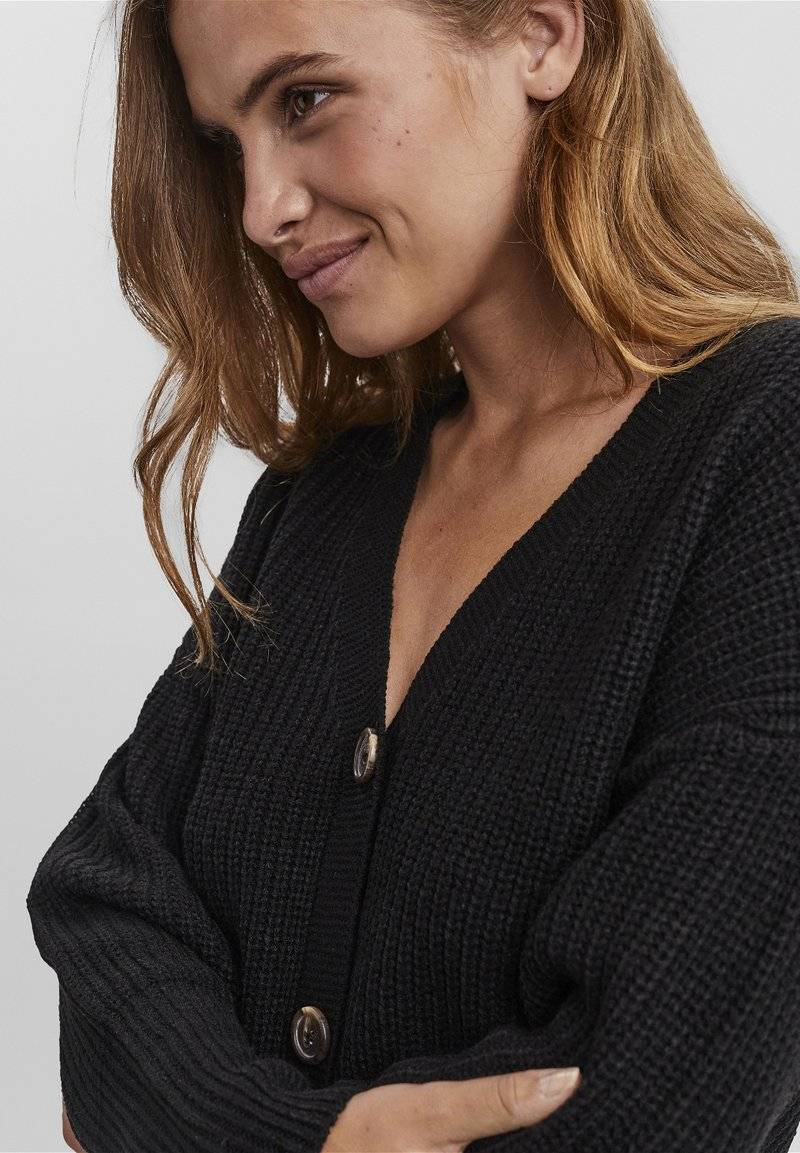 Vero Moda Vero Moda VMLEA VNECK - Cardigan - black Nur noch ein Tag übrig