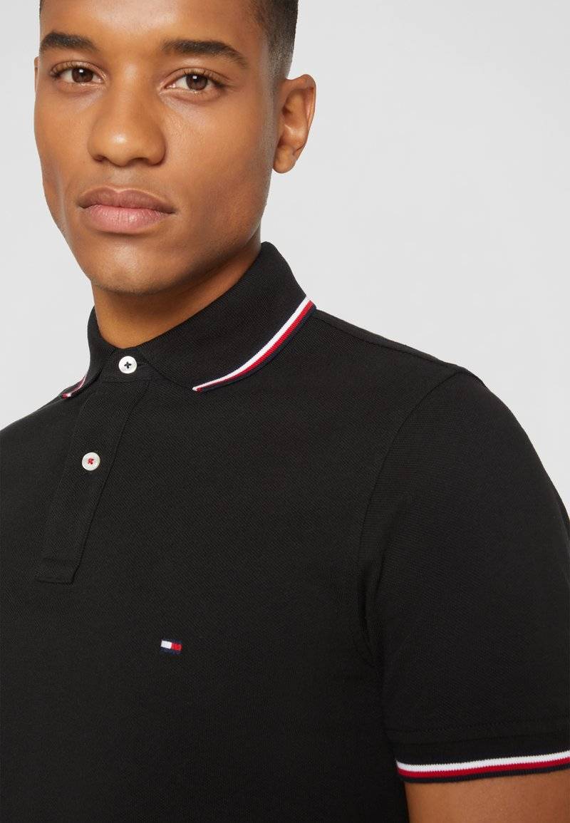 Tommy Hilfiger Tommy Hilfiger TIPPED SLIM - Polo shirt - black Speichern exportieren
