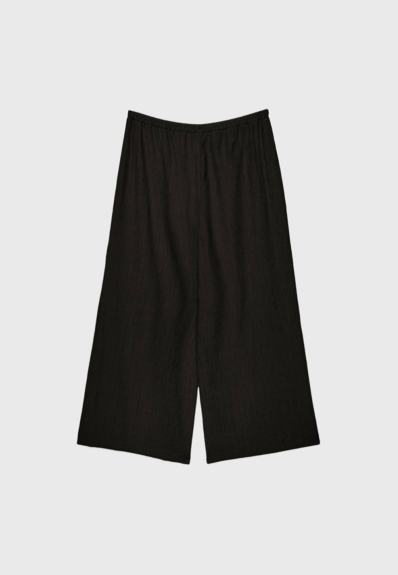 Stradivarius Stradivarius FLOWING CULOTTES - Trousers - black Rabatte dieses Monats